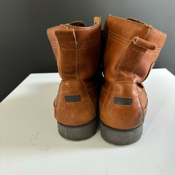 Polo Ralph Lauren Ranger Boots Tumbled Brown Leather Mens Size 11 - Picture 4 of 12